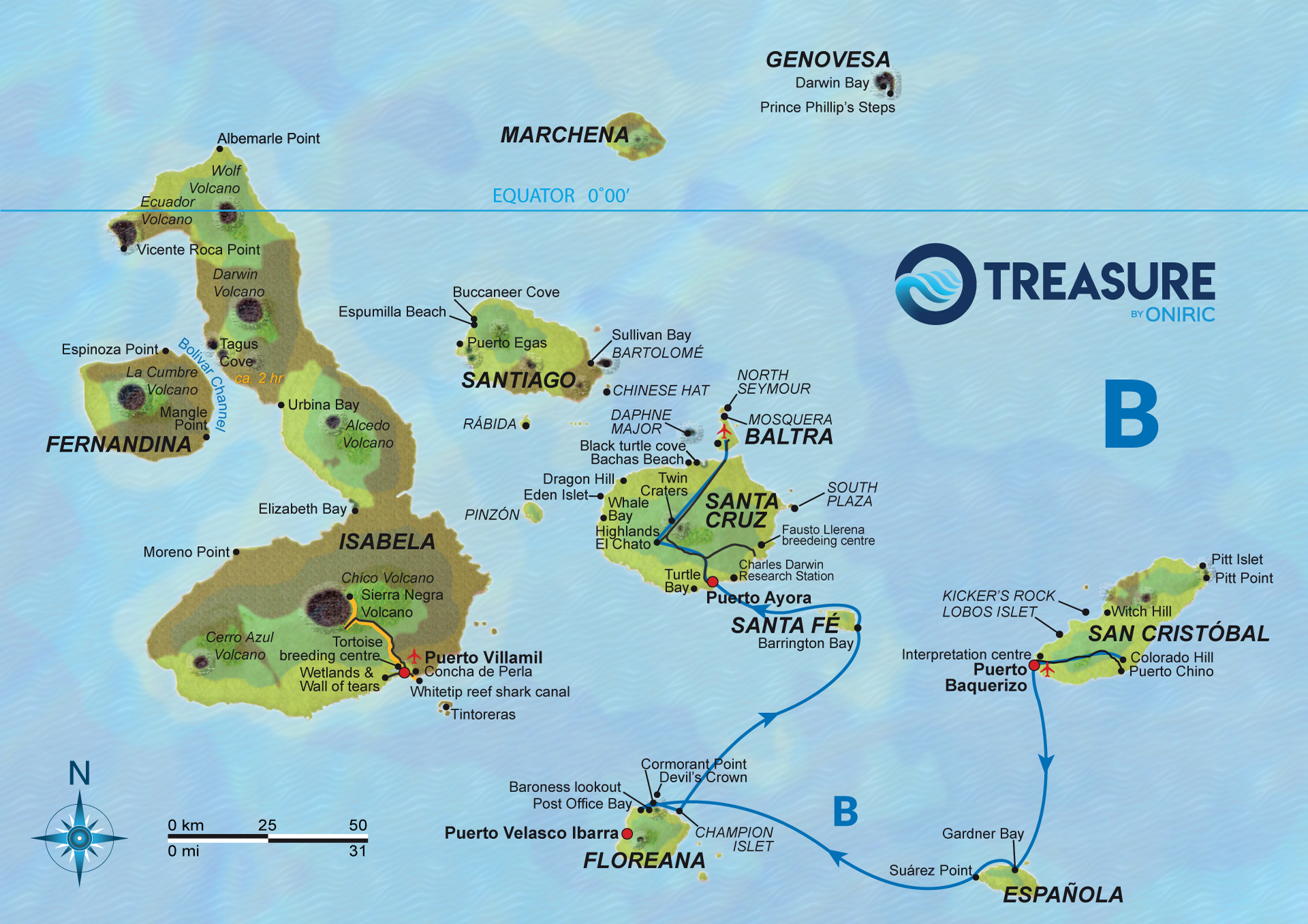 treasure-catamaran-route-b-Galapagos-Ecuador-Oniric-Safe-travels
